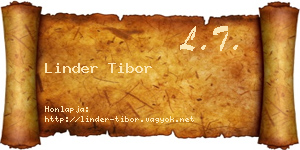 Linder Tibor névjegykártya